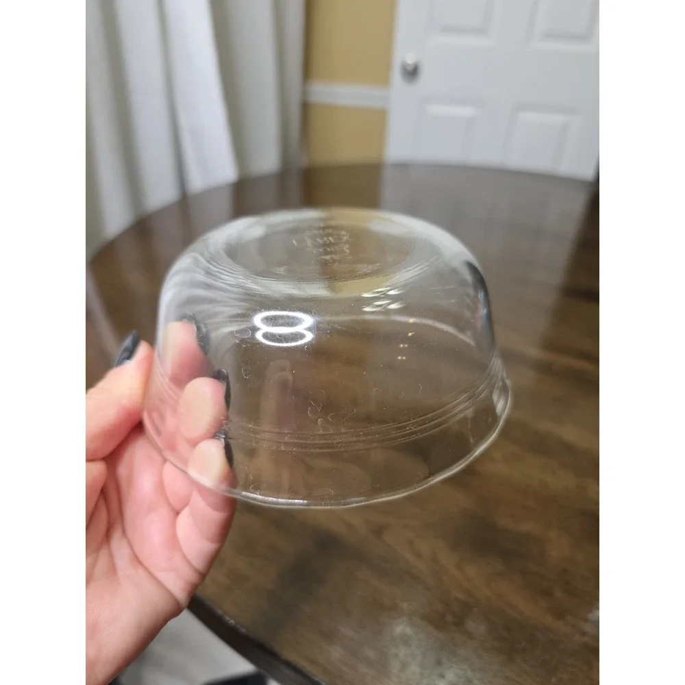 Vintage Corning Pyrex Scalloped 3 Ring Clear‎ Glass 464 Custard Cup Ramekin 10oz